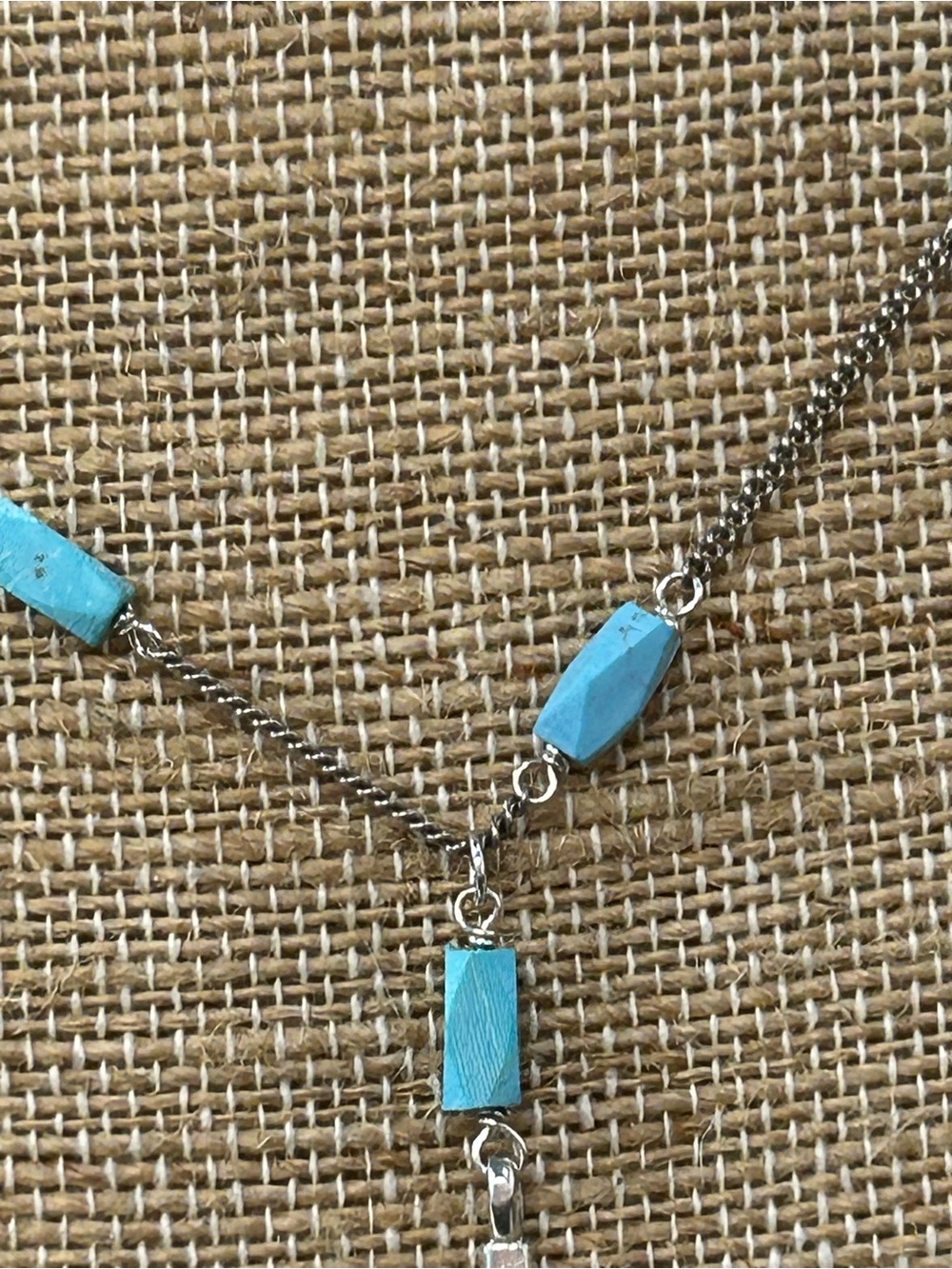 Chan Luu 925 Sterling Silver Turquoise Cross necklace 38” - Picture 3 of 13